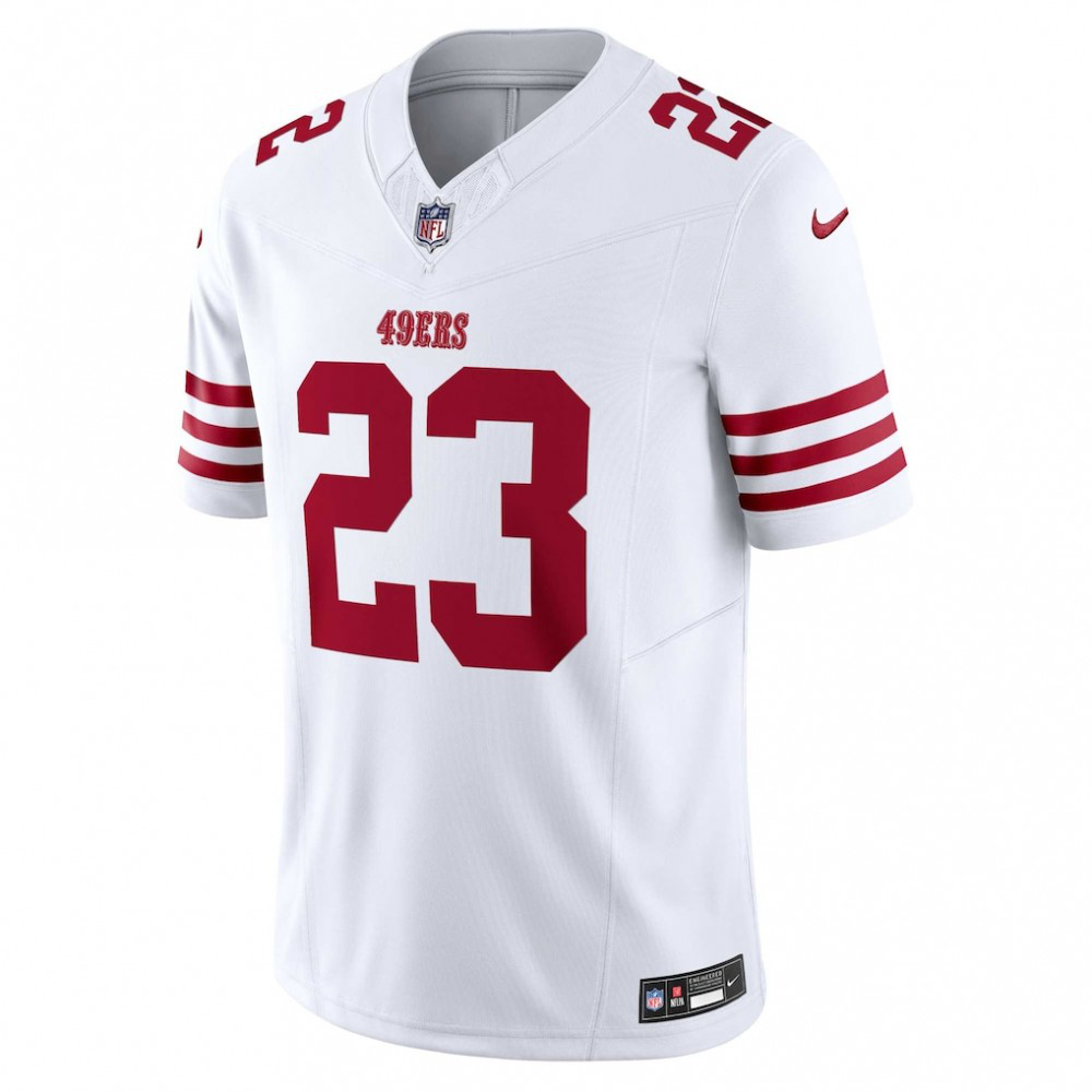 Christian McCaffrey San Francisco 49ers Nike Vapor F.U.S.E. Limited Jersey - White-GridironStore